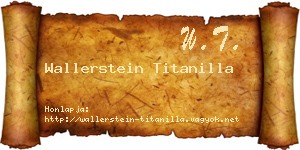Wallerstein Titanilla névjegykártya